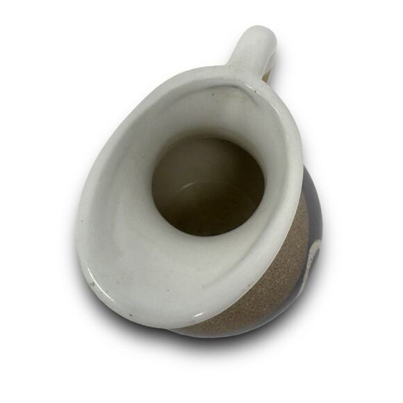 Ceramic Decorative small Pitcher Brown Tan & White - Picture 6 of 7